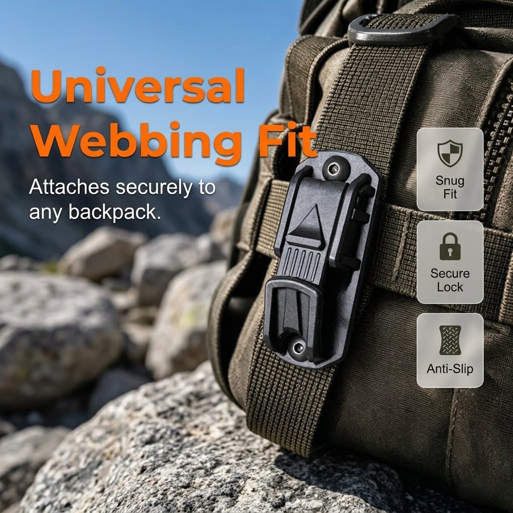 ⚙️ Tactical Quick-Release Keychain ✨ Universal MOLLE-compatible attachment for backpacks and belts – One-handed detachable gear mounting system