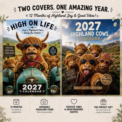 ✨️Surprise 60% Off！🐮2027 Funny Highland Cow Wall Calendar | A4 Hanging Calendar 🔥May 2027 bring you booming luck！