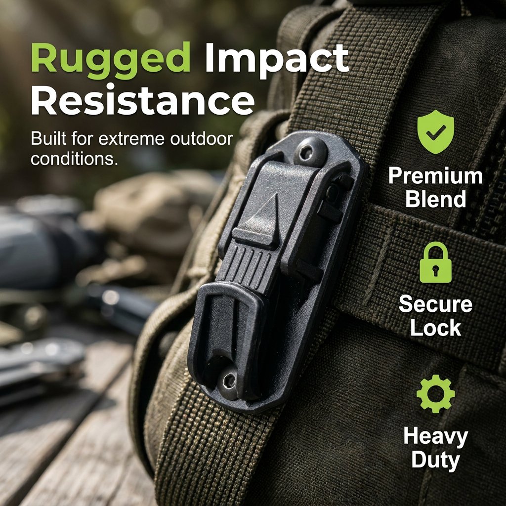 ⚙️ Tactical Quick-Release Keychain ✨ Universal MOLLE-compatible attachment for backpacks and belts – One-handed detachable gear mounting system