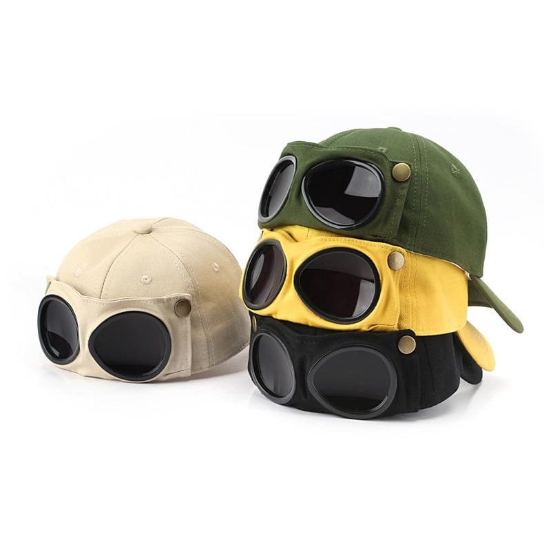 🤣Aviator-Style Baseball Cap — With Glasses Loops and Retro Details! 🧢✨