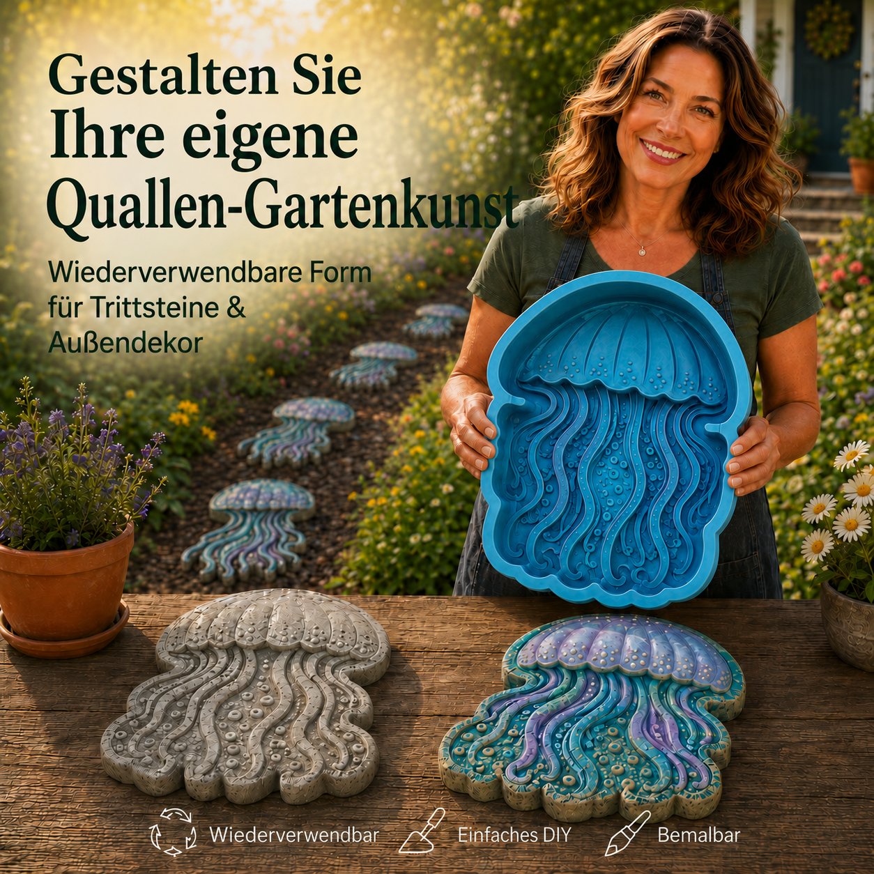 💥 LAST DAY: 49% off – 🌊 Reusable mold for nautical-themed garden decorations