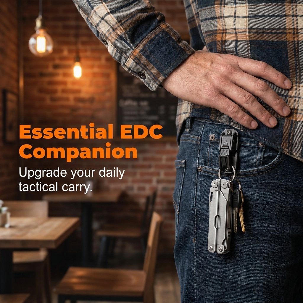 ⚙️ Tactical Quick-Release Keychain ✨ Universal MOLLE-compatible attachment for backpacks and belts – One-handed detachable gear mounting system